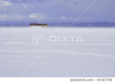 Scenery of a snowy field in northern Japan in midwinter Scenery of a snowy field in northern Japan in midwinter 94387766