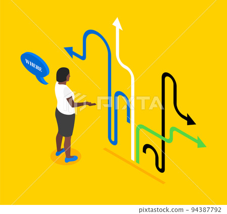 Decision Making Concept Isometric 94387792