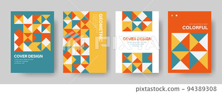 帶有彩色瓷磚圖案的封面設計套裝 94389308