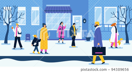 People Winter Illustration 94389656