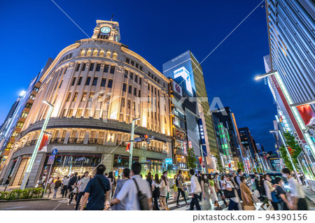日本東京市容8周世界最高死亡人數5周世界第二高。電暈災難前銀座的人群= 9月16日 94390156