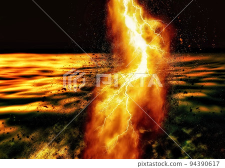 Illustration of lightning strike 94390617