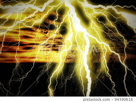 Illustration of lightning strike 94390618