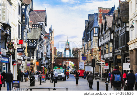 United Kingdom Chester city center *partially soft focus United Kingdom Chester city center *partially soft focus 94391626