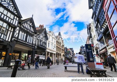 United Kingdom Chester city center *partially soft focus United Kingdom Chester city center *partially soft focus 94391629