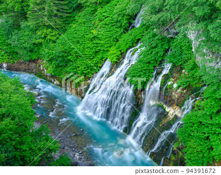 Hokkaido in midsummer_Superb view of Shirahige Falls 94391672