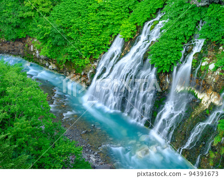 Hokkaido in midsummer_Superb view of Shirahige Falls 94391673