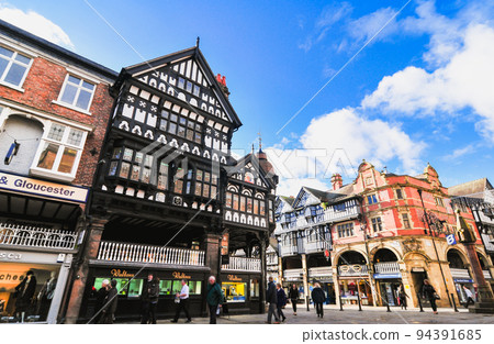 United Kingdom Chester city center *partially soft focus United Kingdom Chester city center *partially soft focus 94391685
