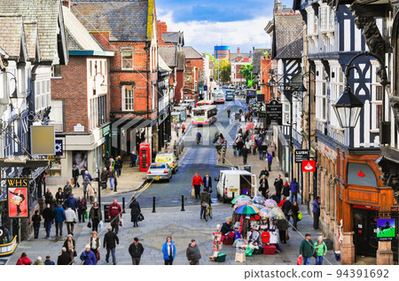 United Kingdom Chester city center *partially soft focus United Kingdom Chester city center *partially soft focus 94391692