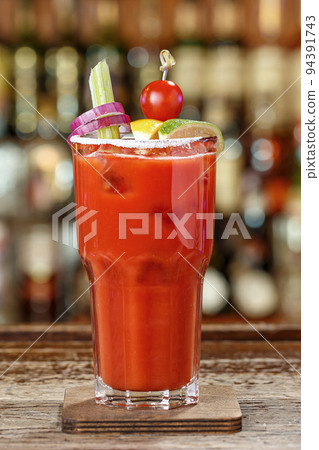 Cocktail bloody Mary photo for menu, place for recipe. 94391743