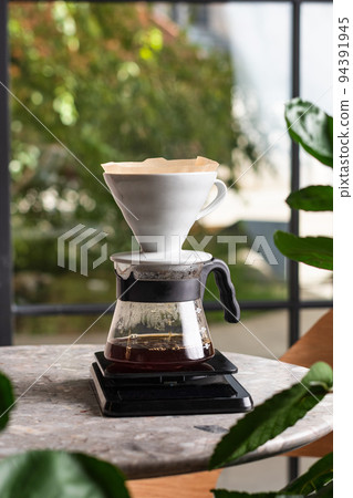 brewing coffee alternative method, coffee funnel stand on scales and brew hot drinks, coffee filter brewing coffee alternative method, coffee funnel stand on scales and brew hot drinks, coffee filter 94391945