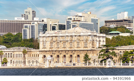 Dolmabahce Palace, or Dolmabahce Sarayi, located in the Besiktas district, Bosphorus, Istanbul, Turkey Dolmabahce Palace, or Dolmabahce Sarayi, located in the Besiktas district, Bosphorus, Istanbul, Turkey 94391966