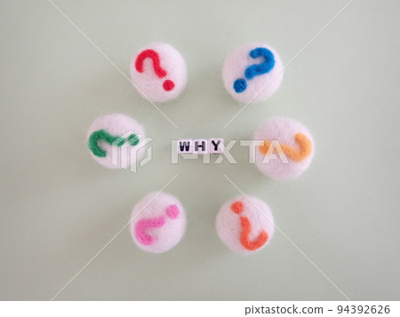 A lot of Hatena? The word why? in the center of A lot of Hatena? The word why? in the center of 94392626