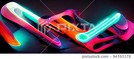abstract neon colored lines wall background 94393178