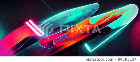abstract neon colored lines wall background 94393184