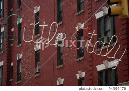 Little italy sign  new york city buildings 94394476