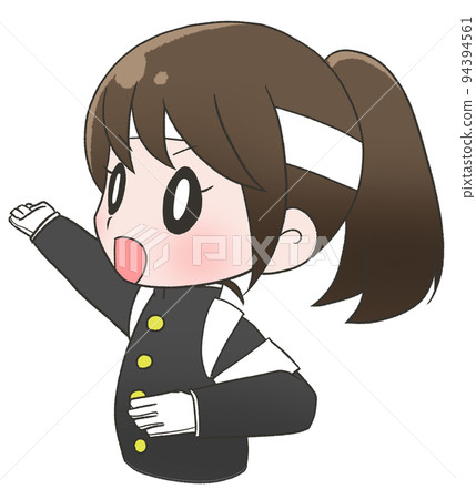 來自白隊啦啦隊的一個女孩，戴著白色頭巾 94394561