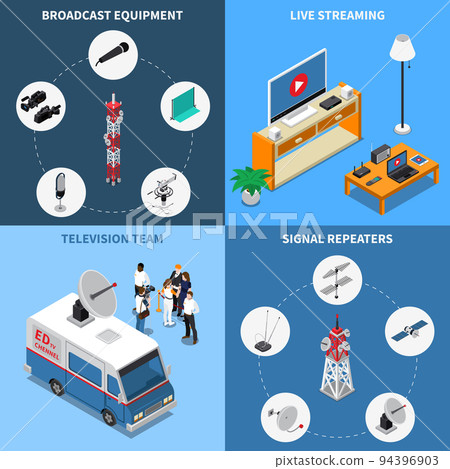 Telecommunication 2x2 Icons Set 94396903