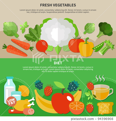 Healthy Eating Flat Composition Set Healthy Eating Flat Composition Set 94396908