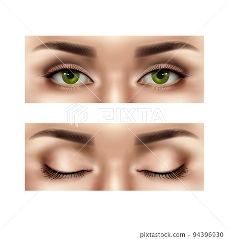 Realistic Female Eyes Set Realistic Female Eyes Set 94396930