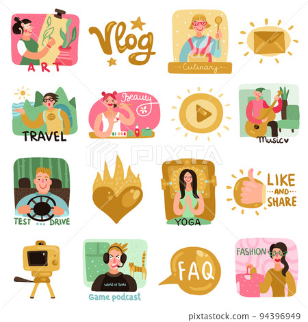 Video Bloggers Icons Set Video Bloggers Icons Set 94396949