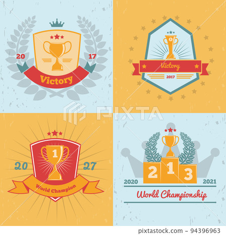 Trophy Awards 4 Emblems Set Trophy Awards 4 Emblems Set 94396963
