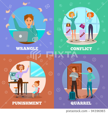 Angry Characters 4 Icons Concept 94396965