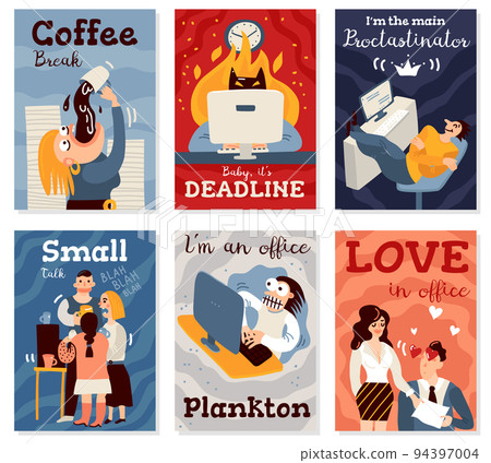 Office Work Cards Set Office Work Cards Set 94397004