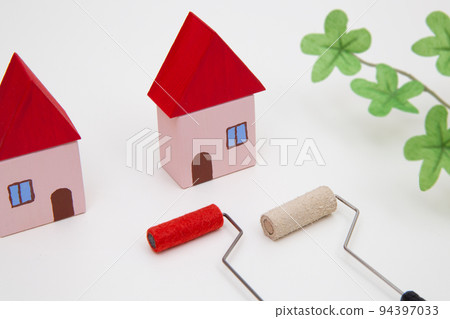 Exterior wall painting of a house image 94397033