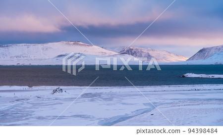 Panoramic views of mountains in Iceland. Strong winds. Panoramic views of mountains in Iceland. Strong winds. 94398484