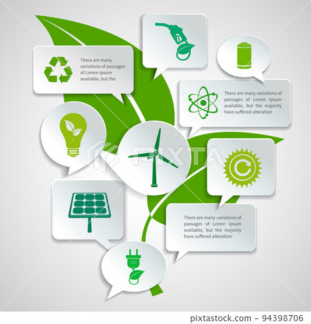 Ecology and energy paper bubbles infographic Ecology and energy paper bubbles infographic 94398706
