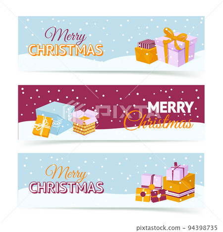 Christmas gift box banners - Stock Illustration [94398735] - PIXTA
