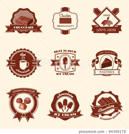 Chocolate labels set Chocolate labels set 94399178