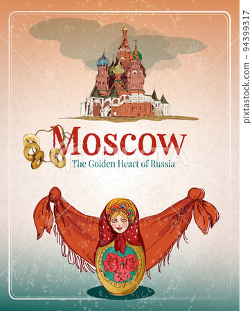 Moscow retro poster Moscow retro poster 94399317