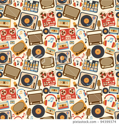 Music retro seamless pattern 94399374