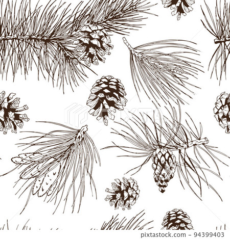 Pine branches seamless pattern 94399403