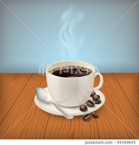 Cup with black classic espresso on the table 94399693