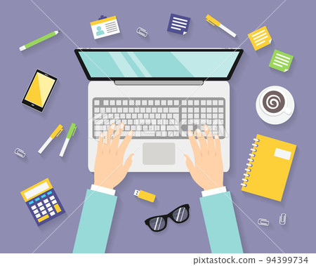 Business workplace with notebook Business workplace with notebook 94399734