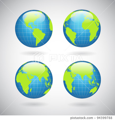 Earth globe icons set Earth globe icons set 94399788