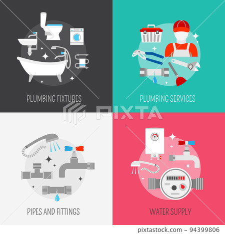 Plumber icon composition set Plumber icon composition set 94399806