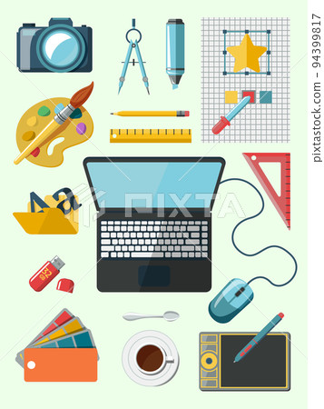 Designer workplace icons Designer workplace icons 94399817