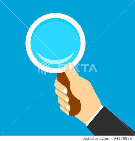 Magnifying icon in a hand - Stock Illustration [94399838] - PIXTA