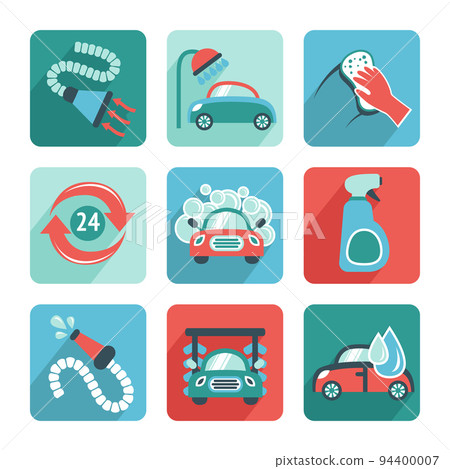 Car Wash Icons Flat 94400007