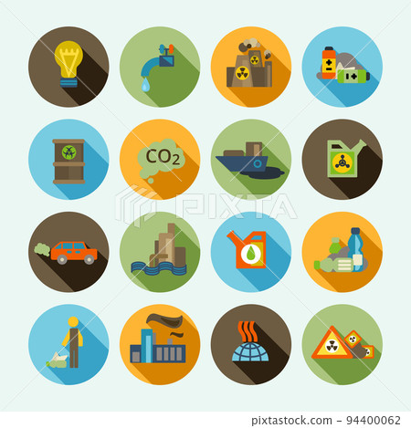 Pollution Icons Set 94400062