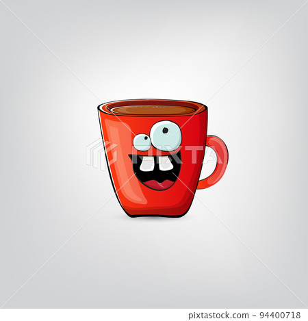 Cute Coffee Cup Isolated White Cartoon Character Happy Design Stock Vector  by ©Huhli13 467696704