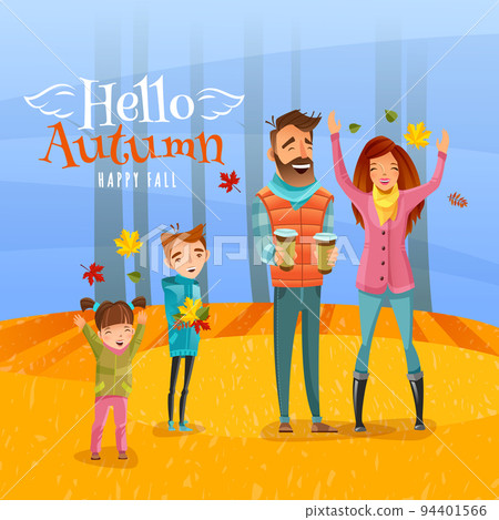 Family And Autumn Season Illustration Family And Autumn Season Illustration 94401566