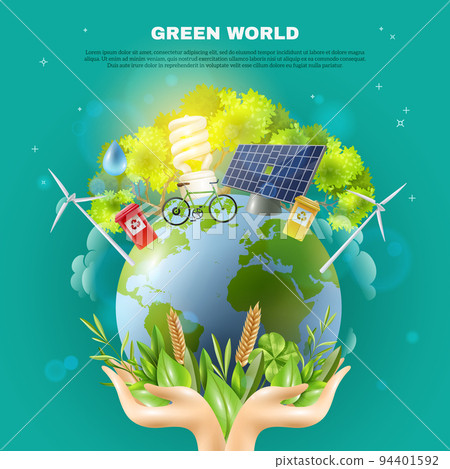 Green World Ecology Concept Composition Poster Green World Ecology Concept Composition Poster 94401592