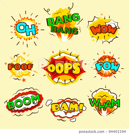 Comic Explosion Bubbles Set Comic Explosion Bubbles Set 94401594