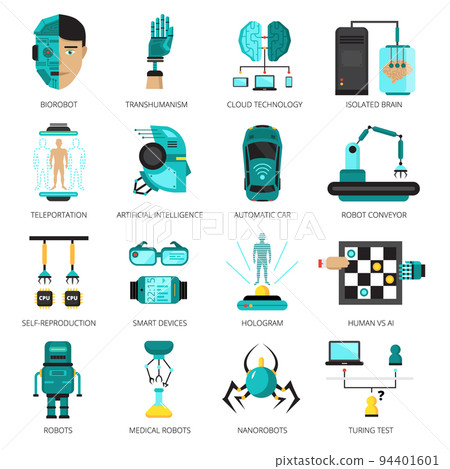 Artificial Intelligence Icon Set Artificial Intelligence Icon Set 94401601