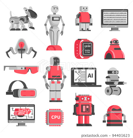 Artificial Intelligence Decorative Icons Set Artificial Intelligence Decorative Icons Set 94401623